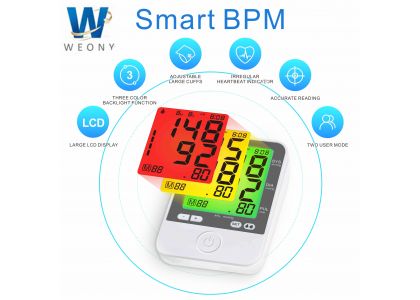 Smart Blood Pressure Monitor with 3 Color Backlight – Accurate Readings Made Easy